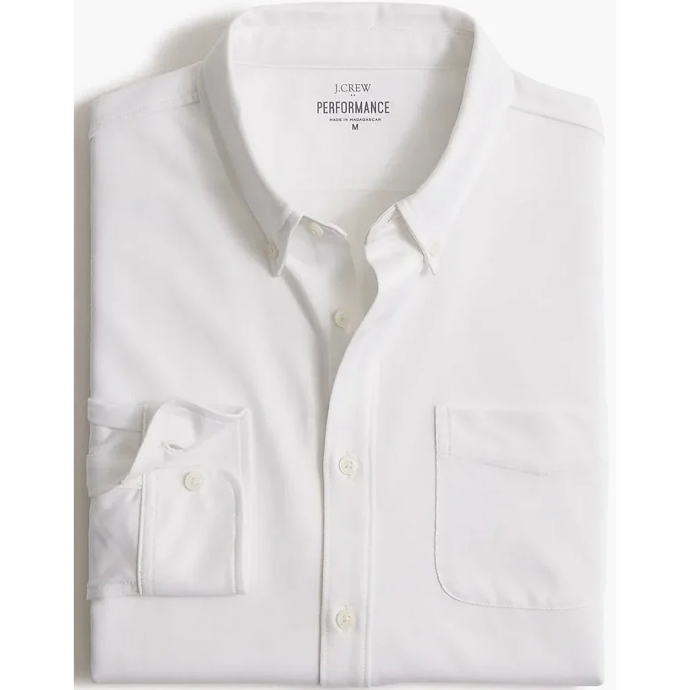 NWT‎ XXL J.Crew Men's Performance Knit Oxford Shirt White